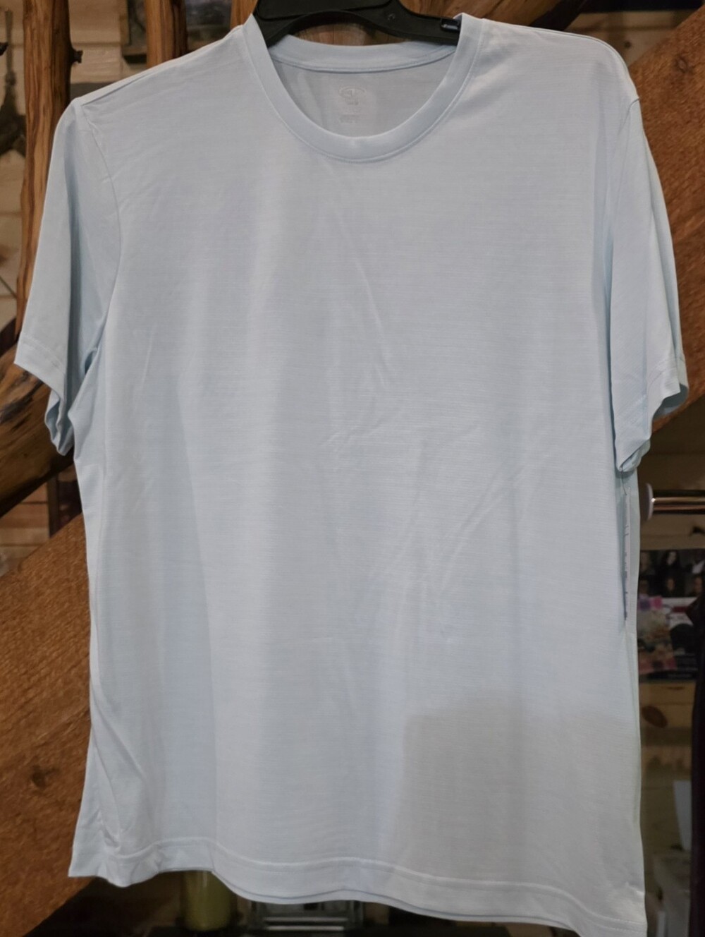 Lot Of 3, Men's Light Blue Crew Neck T‑Shirt New In Plastic With Tag